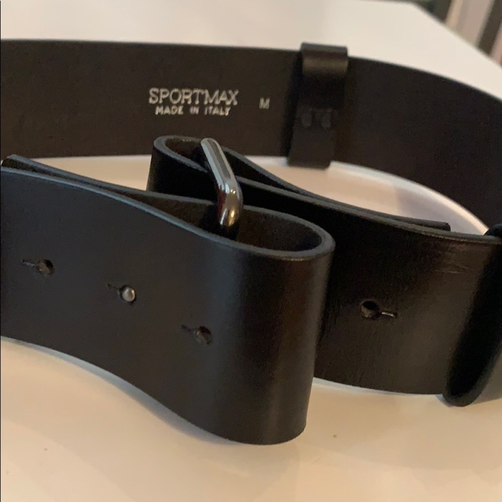 ❤️ Sportmax black 100% genuine leather belt
